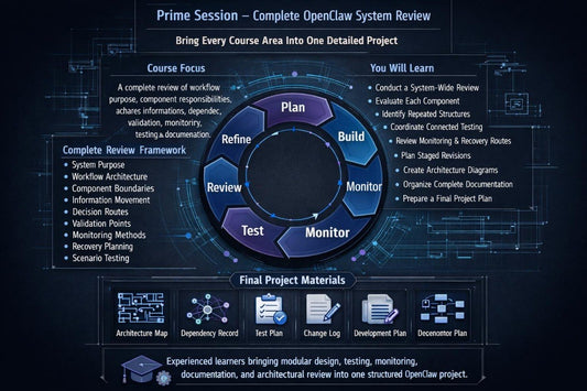 A digital cover or promotional graphic for a product titled 'Prime Session', featuring a dark futuristic interface with glowing blue text and interface elements on a black background.